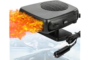 Leaflai Car Heater - 12V Winter Car Heater Kit 150W Car Defroster That Plugs Into Cigarette Lighter 2 in 1 Fast Heating Auto Heating Fan for Golf Cart & Truck Heater