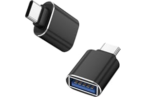 Mugust Adaptador USB C a USB 3.0,2 Pack USB C Macho a USB Hembra Convertidor para iPhone 16 Pro MAX MacBook Air iPad Galaxy Huawei(Negro)