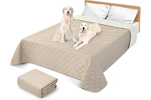 GYURO 100% wasserdichte Hundedecke-Beidseitig verfügbar und weich Hundematte für großeund kleine Hunde,Schutz für Sofa & Bett& Auto - in der Waschmaschine waschbar (Khaki, 208 * 208CM)