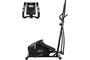 ISE Ellittica da Casa, Bicicletta Ellittica Magnetico,Crosstrainer Cardio Fitness Multifunzione,Ellittica Ergonomico, 8 Livelli Resistenza, Ellittica per Casa Sensore di Pulsazioni,Ellittica Magnetica