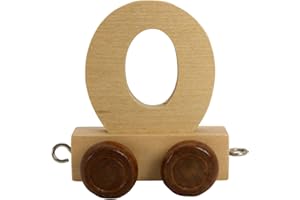 GICO Tren de letras de madera, letras de tren, lok, vagón, A-Z, nombre a elegir (O)