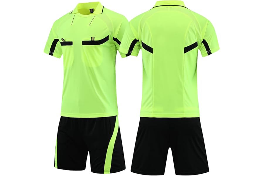 ZIQICAI2007 Soccer Referee Uniforms, Youth Referee Jerseys Men's Referee Uniforms, Soccer Referee Kits