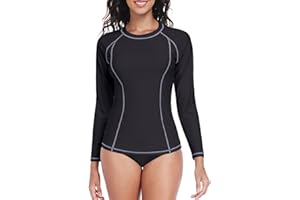 ATTRACO Women Long Sleeve Rash Guard UPF 50+ Rash Vest Quick Dry Athletic Shirts Top