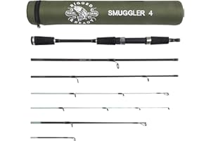 ‎RIGGED & READY TRAVEL FISHING Rigged and Ready Smuggler Series Fishing Rods. 5 Unique Super Compact Multi-Function Rod Lengths, with 2 or 4 Tips for Active Travel Rod Anglers for Freshwater and seawater Fish