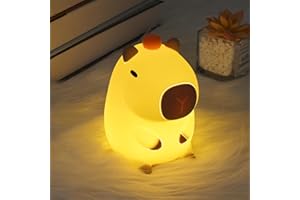 EUAKEE Capibara Lampada, Luce Notturna per Bambini, uce Notturna USB Ricaricabile con Timer, Lucina Notturna Regolabile, Kawaii Silicone Lampada Animale per Camera da Letto, Cameretta, Bambini, Adulti