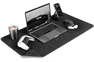 DELTAHUB - Escritorio minimalista de fieltro (gris - (45 x 80 cm), grande)