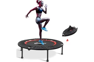 Jandecfit Foldable Fitness Trampoline 40" Fitness Rebounder for Indoor, Garden, Mini Portable Mini Trampoline, Indoor/Outdoor for Adult Jump Sports, Max Load 330lbs