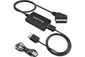 Hoembpn Adaptateur Prise Peritel vers HDMI avec Câble HDMI et Péritel et Câble USB Convertisseur Vidéo et Audio 720P/1080P pour HDTV Monitor STB Xbox PS3 Lecteur DVD