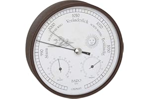 TFA Dostmann Stazione meteo analogica per interni ed esterni, barometro, igrometro, termometro, resistente alle intemperie, lunghezza 160 x larghezza 46 x altezza 160 mm