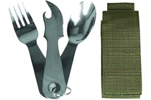 MIL-TEC Miltec Set of 3 Stainless Steel Cutlery Adult Unisex, One Size