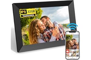 JESWO Digital Photo Frame, 10.1 Inch WiFi Digital Picture Frame Built in 32GB Memory, 1280x800 IPS LCD Touchscreen, Motion Sensor Auto-Rotate, Quick and Easy Share Photos or Videos via the Frameo App