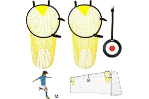 Foreverup Set med 2 fotbollsmål, 45 x 60 cm, hopfällbart fotbollsmål, toppnät, mål, fotbollar, med ram för vuxna och barn som