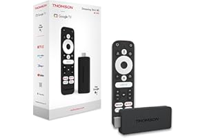 Thomson Google TV Streaming Stick 140, 4K UHD, Google Assistant, Googlecast, Wi-Fi, Bluetooth 5.0, HDMI, Dolby Atmos, DTS Digital Surround, HDR10, 2 GB RAM, 8 GB Memoria
