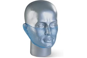 CLICKONCE Beeswift Disposable Mesh Beard Snood Facial Hair Protector -Blue - Pack of 12 (REF 9069)
