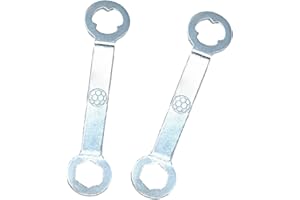 Accjzzlyn Football Boots Rugby Studs Track Spikes Wrench, 2 PCS Aluminum Dual Interface Football Studs Spanner, Professional Shoe Spikes Replacement Tool for M5 Soccer Shoes Silver