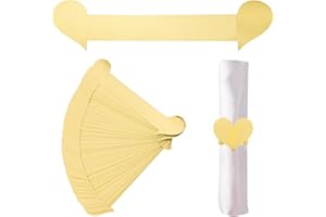 URROMA Anneaux de Serviette, 50 Anneaux de Serviette dorés réfléchissants pour la décoration de Table Lors de la Saint-Valentin, de l'Action de grâce et des dîners d'anniversaire de Noël