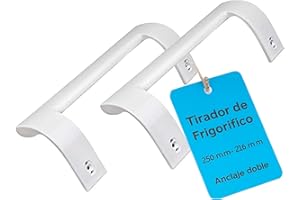 RECAMBIOS DREYMA Asa Tirador Puerta Frigorífico Congelador Pack 2 Distancia Tornillos 215 mm Largo 250 mm Blanco Anclaje Doble Orificio K60295 4321270300 Compatible Beko Saivod