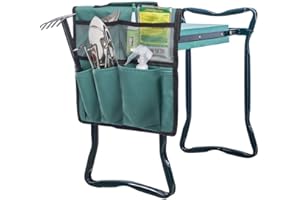 Akemaio Jardin Kneeler Siège Sac à Outils Pliable Jardin Tabourets Banc d'outils avec Sac de Rangement Outil Portable Poche