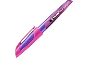 ‎STABILO Schulfüller mit Anfänger Feder-A - STABILO EASYbuddy in lila/magenta - Schreibfarbe blau (löschbar) - Einzelstift - inklusive Patrone
