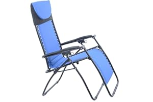 Azuma Zero Gravity Garden Relaxer Chair, Blue - Astronaut-Inspired Design with Smooth Reclining, 2cm Sponge Padding, Waterproof Polyester, and Sturdy Steel Frame, Foldable for Easy Storage