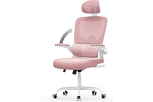 naspaluro Silla Ergonómica Escritorio, Silla Oficina con Reposacabezas, Sillas Escritorio con Soporte Lumbar, Altura Ajustables y Reposabrazos Abatible, Silla de Ordenador con Ruedas, Rosa