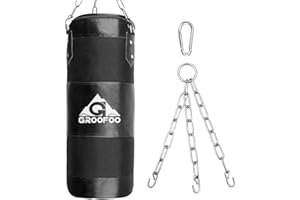 GROOFOO Sacco da Boxe Bambini Adulto Oxford Sacchi Pugilato Allenamento di Boxe per Bambini Borsa Non RICARICATA con Catena Montaggio per MMA Muay Thai Kick Boxing