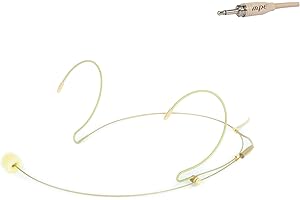 MPE AUDIO MPE - Microfono ad archetto color carne pelle rosa beige professionale a condensatore polarizzato omnidirezionale per radiomicrofoni Jack 3,5mm con filettatura MASCHIO mod: HD10