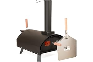 Fresh Grills Pizza Oven - Outdoor Pizza Oven including pizza peel, outdoor cover, pizza stone and built in oven thermometer. Wood fired pizza, BBQ oven and smoker with accessories (Classic)