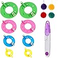 Machine à Pompons 4 Tailles – 3,5/5,5/7/9 Cm – Lot De 16 Pièces – Plastique Coloré – Loisirs Créatifs, Tricot