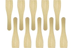 PEIYEE 10 x Raclette Espátula, Espátula de Madera para Cocina, 20x 5cm Rasqueta/Espátula, Pala de Madera Natural, Pala de Barbacoa, Sartén Antiadherente, Pala de Madera Resistente al Calor para Cocinar