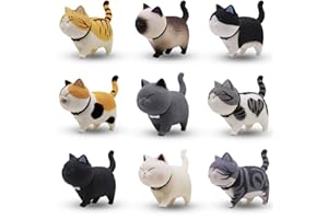 ‎KARLOR KARLOR Mini Kätzchen Figuren, 9 PCS Katzen Figuren Deko, Statue Katzen Deko Realistisch Katzen Ornamente schwarz grau orange weiße Kätzen Miniatur Tierornamente Tier Tisch Auto Desktop Büro deko