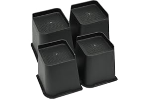 ASPEIKE 6 inch Bed Furniture Risers with L-Shaped 4 Inch Opening - 15 cm Heavy Duty Bed Lifts for Large Beds, Tables, Couches, & Sofas - 4 Pcs Raising Blocks Hold up to 2,200 lbs / 1,000 kg Stable & Durable
