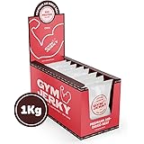 Gym Jerky Beef Jerky Chili | 1kg (25x40g) | 55% Protein, nur 1,6g Fett pro Portion | Deutsches Premium Trockenfleisch