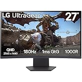 LG Ultragear™ 27GS60QC-B.AEU 27 Inch Gaming Monitor - VA Panel QHD (2560 x 1440), 1ms 180Hz, HDR 10, sRGB99% (CIE1931), AMD F