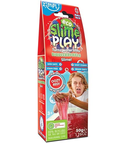 ZIMPLI - Gelli Baff Rosso, 1 Bagno O 6 Usi Per Giocare, Come Per Magia L' Acqua Si Trasforma In Melma, Regalo Antistress Soddisfacente Per Bambini, Giocattolo Montessori