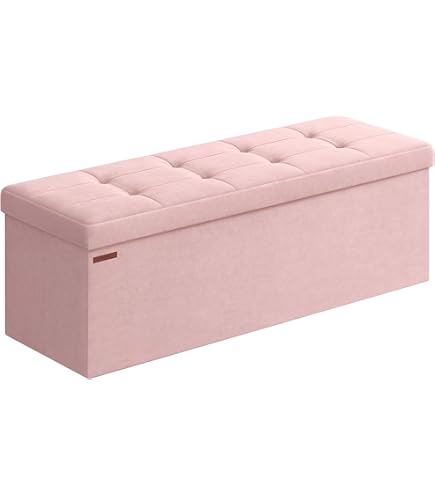 Laleni Bank met ruime opbergruimte - Bank met opbergruimte 110x38 cm - Opbergkruk - Comfortabele poef met opbergruimte - Zitbox met opbergruimte - Opslag Ottoman Teddy - Zitbox in groen