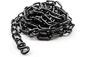 BOQIIKAR Plastic Chain Barrier Safety Plastic Chain 5 Meters 10mm x 5m High Visible Plastic Link Chain for Warning Safety Parking Space, Transportation Facility, Crowd Control, Traffic, Queuing Line