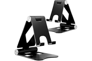 Zivacate Handy Ständer 2 Stück, [Verstellbar & Faltbar] Handyhalterung Tisch, Aluminium Mobile Halterung für iPhone 15, 14, 13 Pro Max, Alle 4''-7.9'' Smartphones, 4''-12.9'' Tablet