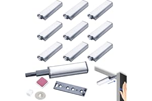 Push to Open Ouvre-Portes: Nizirioo Amortisseur de Porte en acier Inoxydable, Pression Magnétiques Poussoir Porte Placard Pour Armoires, Tiroirs, Panneaux de Particules (10 Pièces