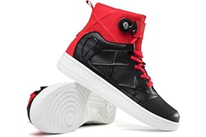 DJFOG Scarpe da Moto per Uomo e Donna, Stivali da Motociclista in Pelle Traspirante con Supporto per Caviglia, Suole Antiscivolo Idrorepellenti