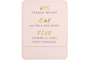 DRAEGER PARIS 1886 - Miroir de Poche Vis, Aime, Rêve avec Étui Protecteur Rose - Miroir Carré Compact 9x7cm - Idéal Maison, Voyage & Cadeau Anniversaire, Fête - Accessoire Féminin Tendance