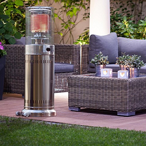 Blumfeldt Heatwave V2A-Set Terrassenheizstrahler + Schutzhülle (11 kW Heizleistung, Propan-, Butan-Gasflaschen, Piezozündung, Edelstahl, PU-beschichtetes Textil) silber - 3