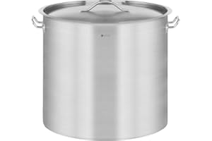 Royal Catering Casserole Induction Fond Rapporté Sandwich Triple (48 L, Ø 40 cm, Avec Couvercle, Inox Aluminium, Poignées Cool Touch)