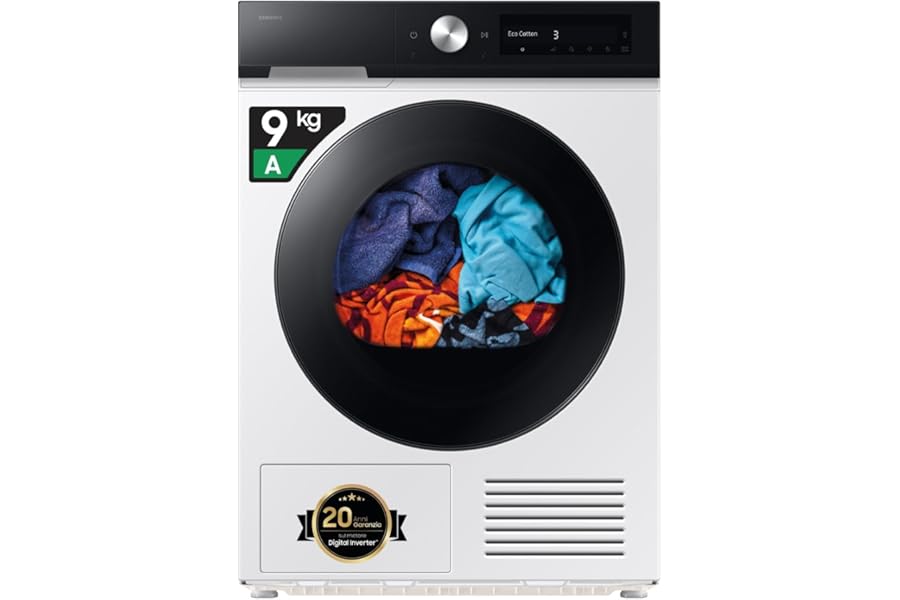 Samsung Bespoke AI DV90DB7845GE/U3 Tumble Dryer, 9 kg, Heat Pump, Wifi, QuickDrive, AI Dry, Optimal Dry Sensor, AI Control Display, Front Load, 60L x 85H x 60D cm