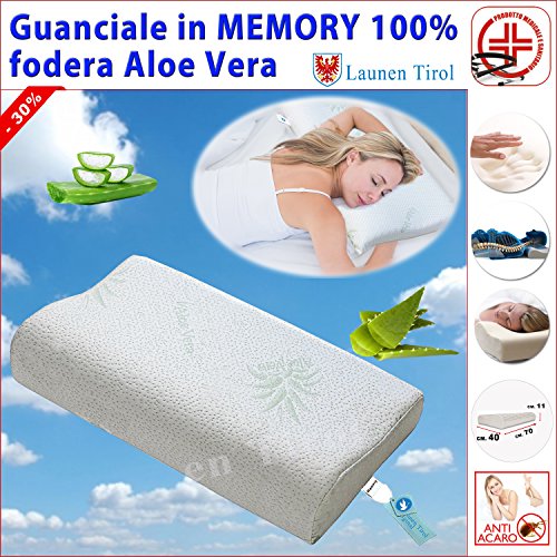 FACILCASA Cuscino Guanciale Cervicale-Ortopedico Memory Foam, Anallergico - 1PZ