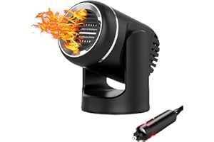 Mupkvy Car Heater, 2025 Upgrade Portable Car Heater 12V Fast Heating Windshield Defogger Defroster Auto Ceramic Heater Cooling Fan Plug in Cigarette Lighter for Car in Winter