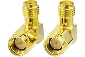 Eightwood WLAN Antenne SMA Adaptateur SMA Femelle Angle Droit à SMA Mâle 2 Pcs pour Hsdpa Huawei 2G 3G 4G LTE Antenne UMTS Mobile à Haut Débit
