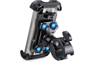 Lamicall Mototelefonstöd Anti-vibration - [Dubbel stötdämpare] 360° Rotation, 1S Släpp med en knapp, Telefonstöd Cykel för iPhone 17 16 15 14 13 Serie, Huawei, 4,7