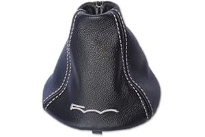 ‎WENOKER The Tuning-Shop Ltd Schaltsack + Rahmen kompatibel mit Fiat 500 Leder weiß genäht