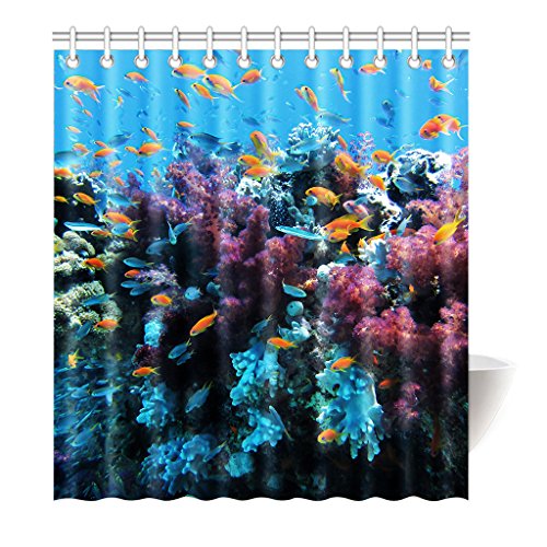 Violetpos Duschvorhang Koralle Meer Fisch Hochwertige Qualität Badezimmer 180 x 200 cm